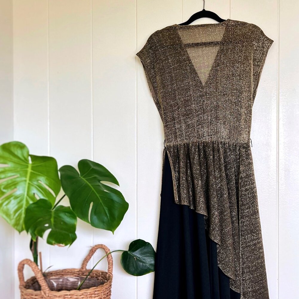 ✨ 1970s Lurex Wrap Dress ✨ - Picture 4 of 5